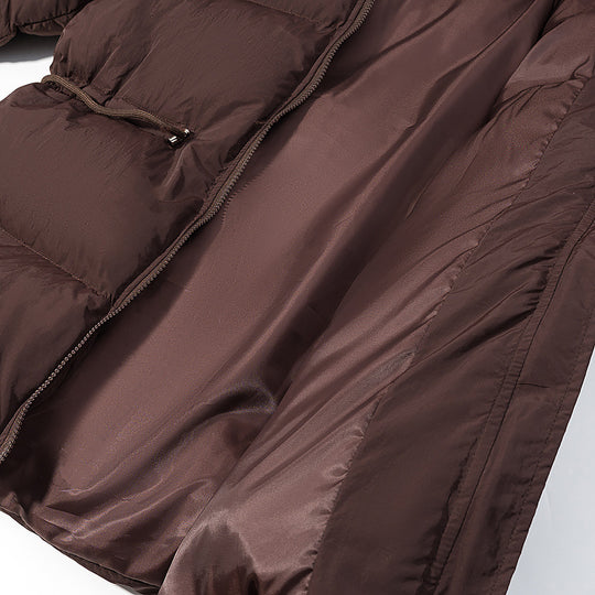 Damen Wattierte Pufferjacke mit Kapuze, taillierbarem Kordelzug und Zwei-Wege-Reißverschluss Shop Nory