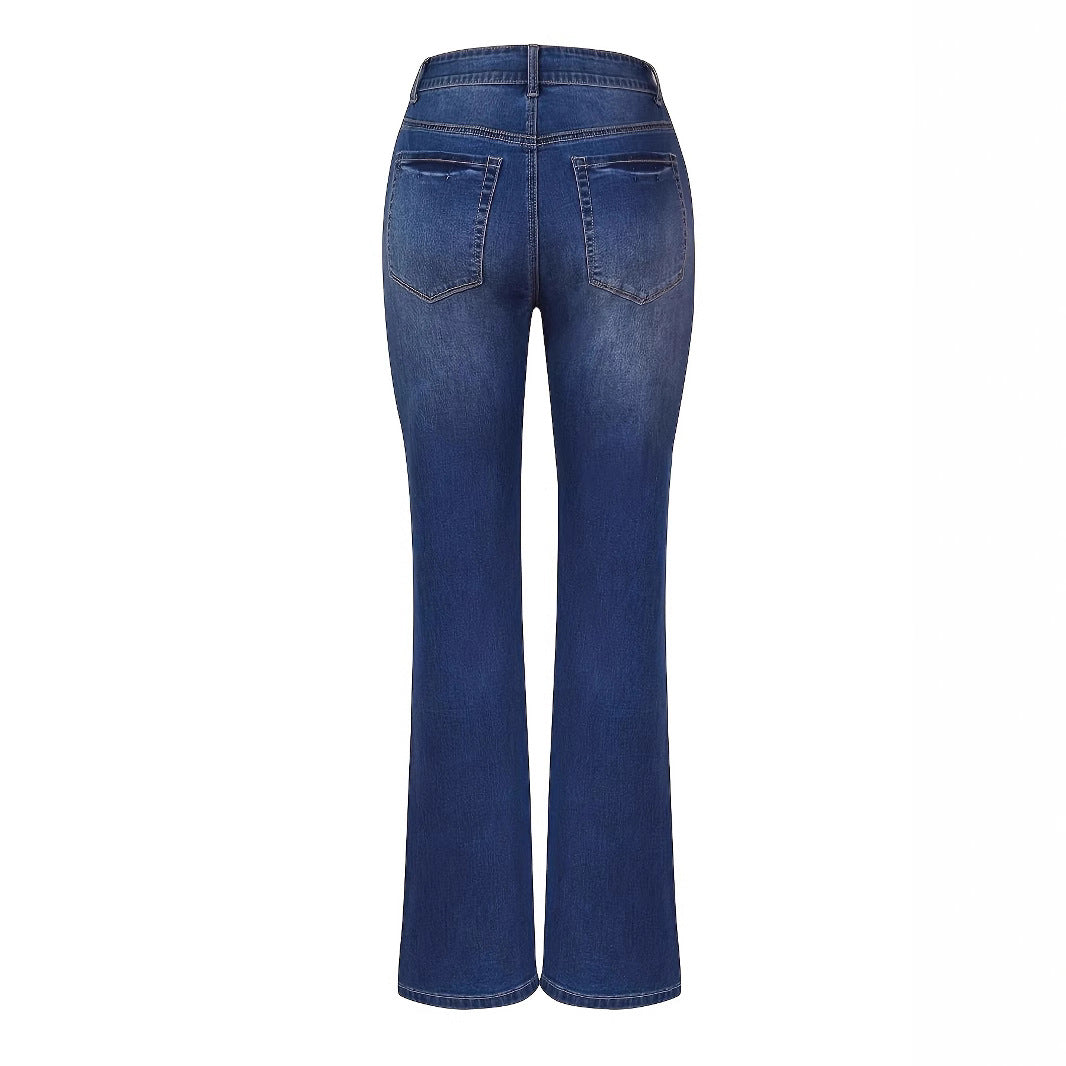 Damen Hochtaillierte Button‑Fly Flared‑Jeans mit sculptender Mittelnaht Shop Nory