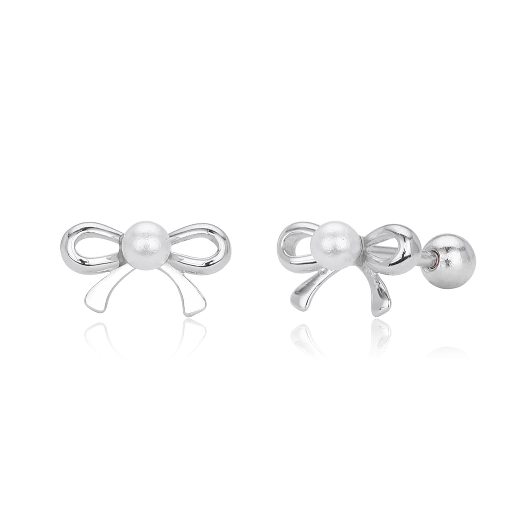 Damen Ohrstecker mit verspieltem Schleifen-Design aus 925 Sterling Silber Shop Nory
