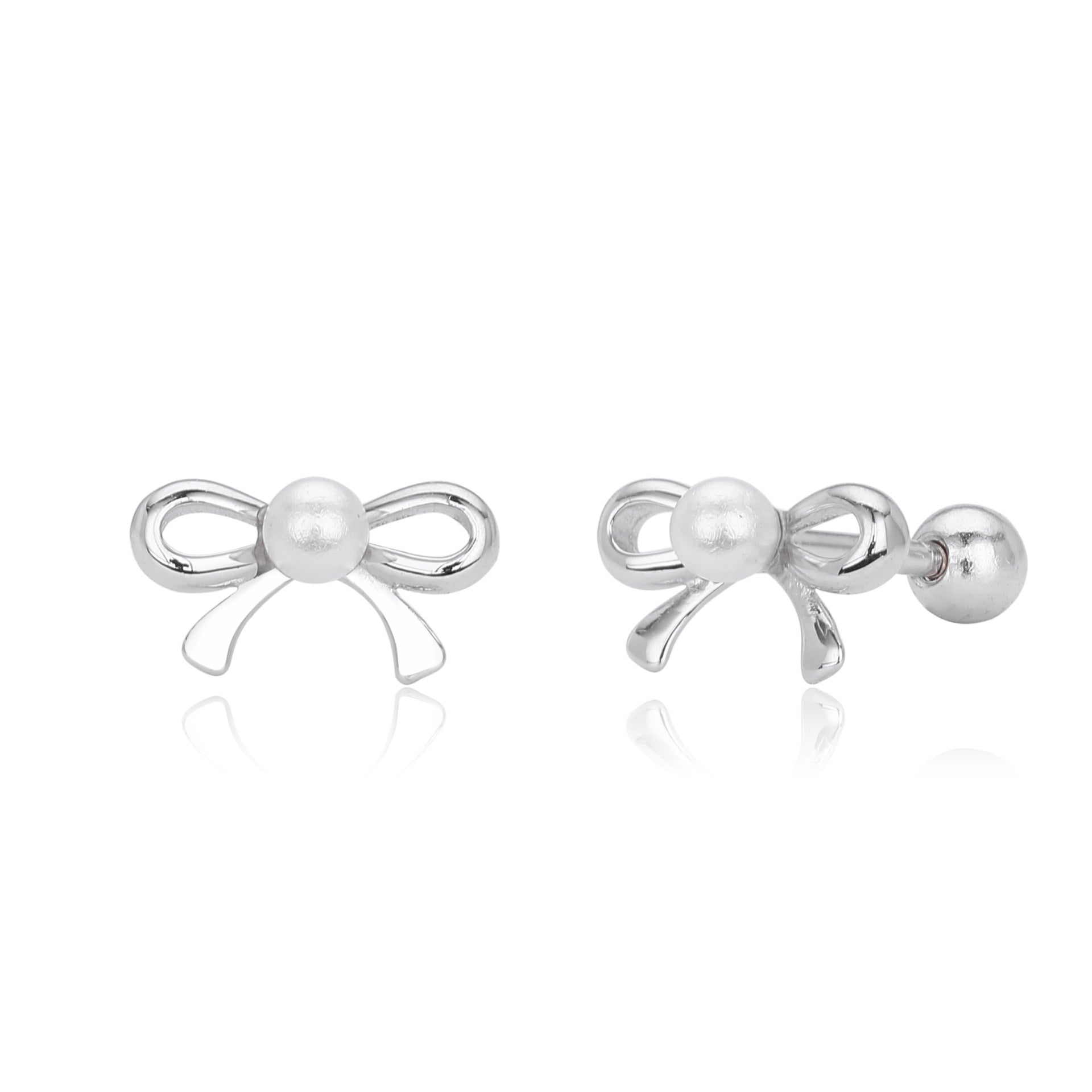 Damen Ohrstecker mit verspieltem Schleifen-Design aus 925 Sterling Silber Shop Nory