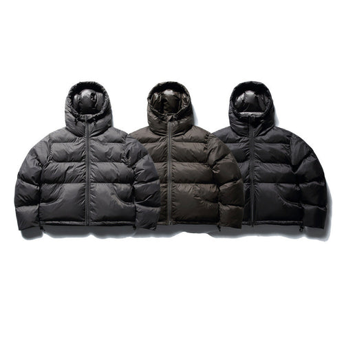 Unisex Kurze Boxy-Pufferjacke mit Volumen‑Kapuze, wasserabweisender Shell und thermischer Daunenfüllung Shop Nory