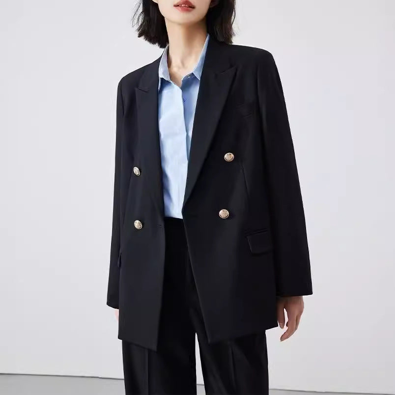 Damen Doppelreiher Blazer mit glänzenden Knöpfen Shop Nory