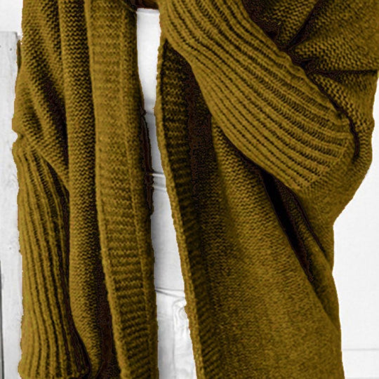 Damen Longline Kapuzen-Strickcardigan mit offener Front Shop Nory