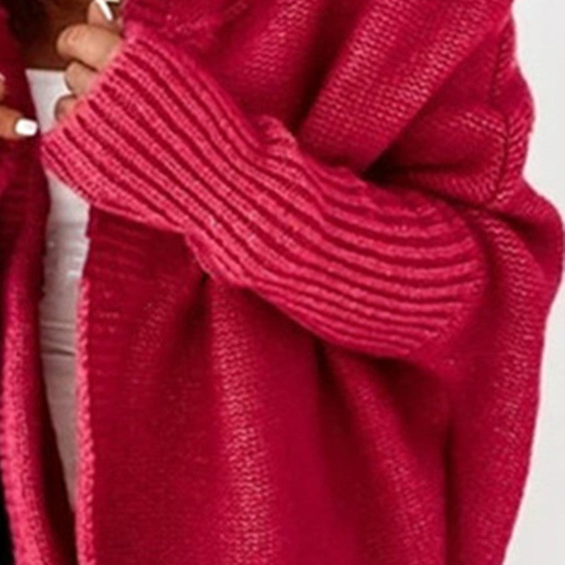 Damen Longline Kapuzen-Strickcardigan mit offener Front Shop Nory