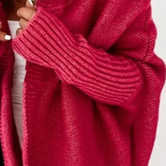 Damen Longline Kapuzen-Strickcardigan mit offener Front Shop Nory