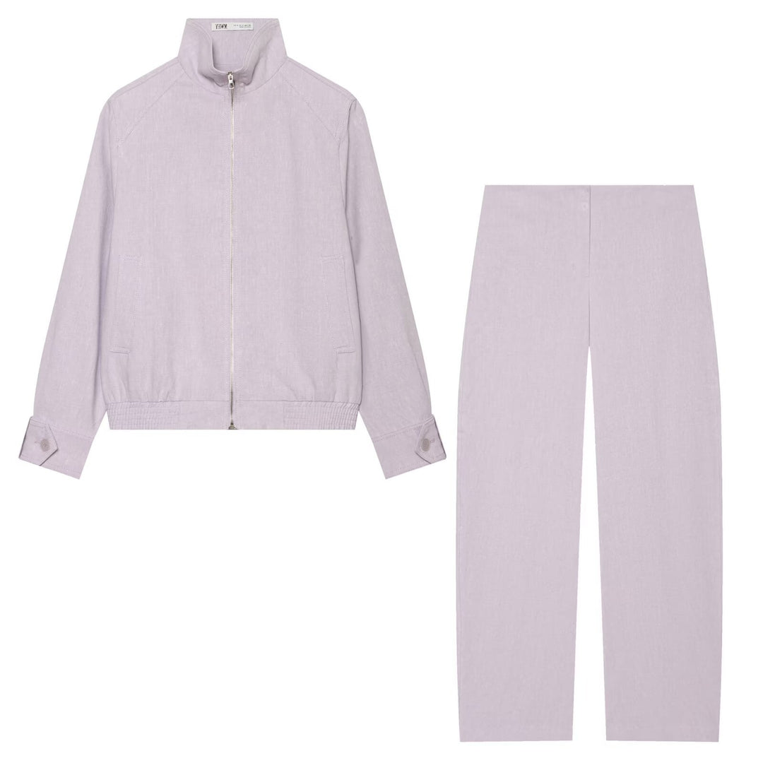 Damen Weite Leinenhose mit hoher Taille und geradem Bein Shop Nory