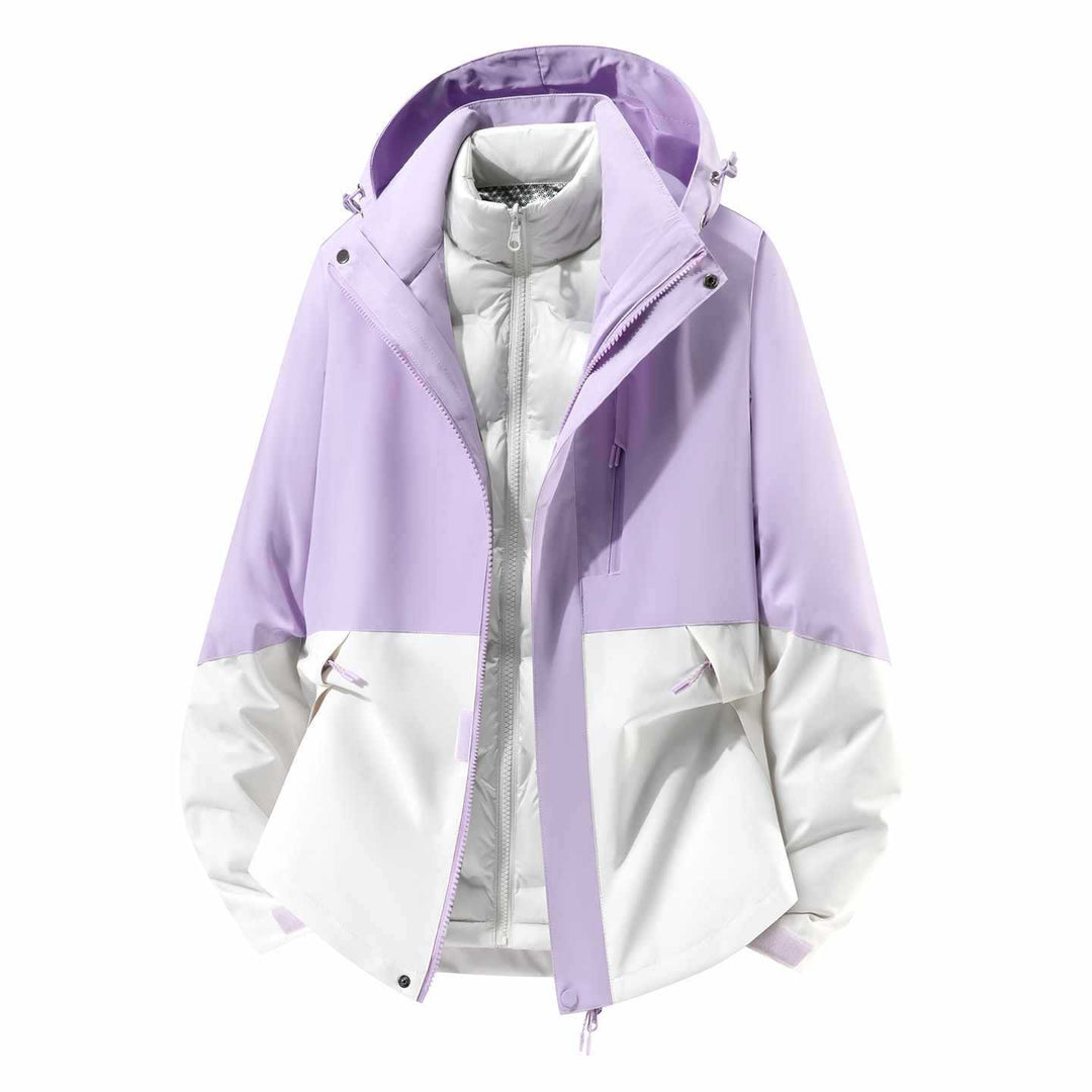 Herren Wasserfeste dreiteilige Winterjacke mit abnehmbarer Daunen-Innenjacke und Kapuze Shop Nory