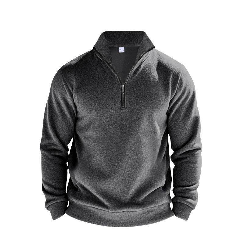 Herren Sweatpullover mit halbem Reißverschluss und atmungsaktiver Struktur
