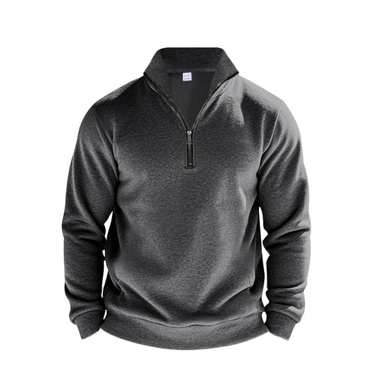 Herren Sweatpullover mit halbem Reißverschluss und atmungsaktiver Struktur