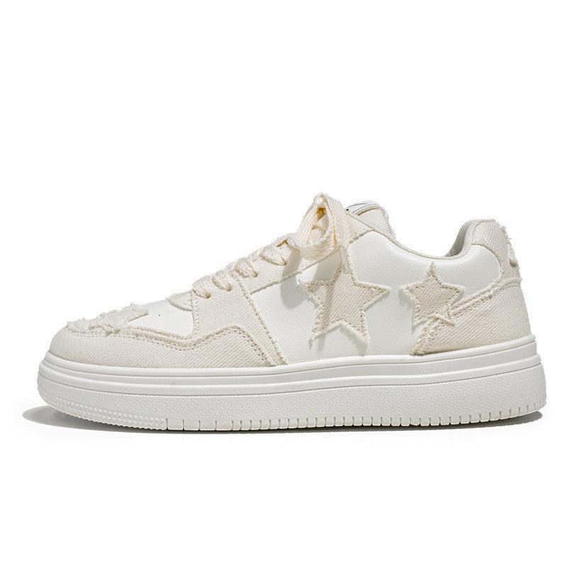 Damen modische Sneakers mit gesticktem Sternendesign und lässigem Look