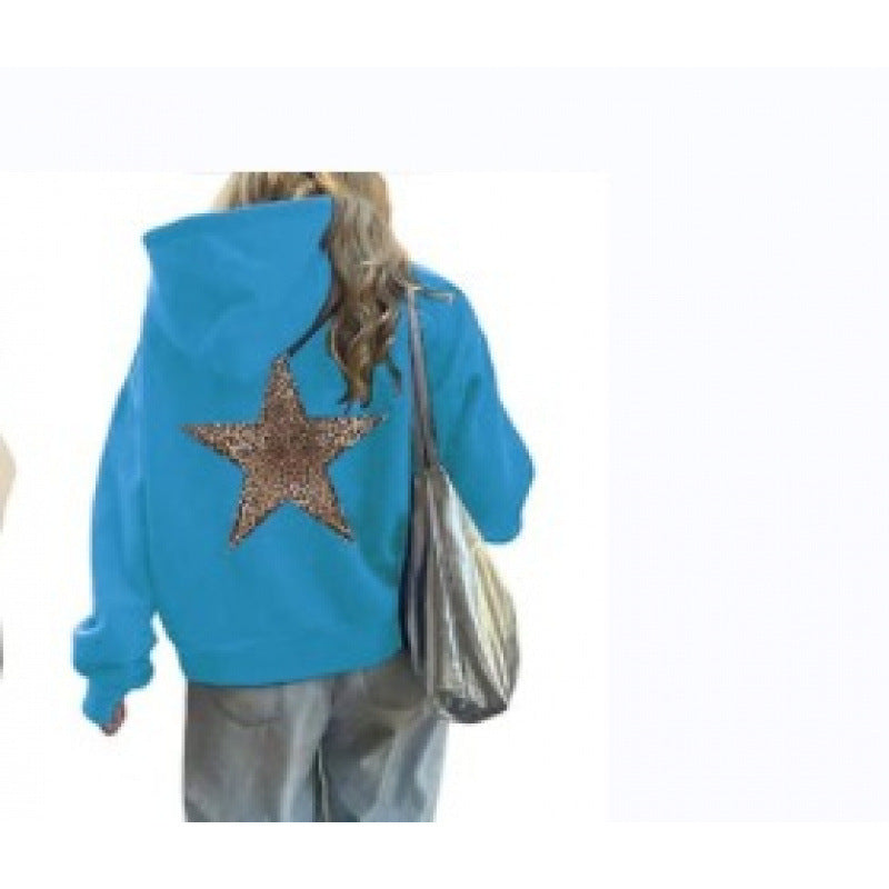 Damen Kapuzenpullover mit glitzerndem Sternmotiv