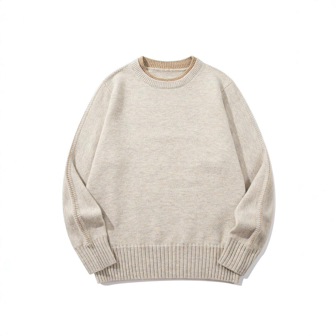 Unisex Feinstrick Rundhalspullover mit breitem Rippenbund und überschnittener Schulter Shop Nory