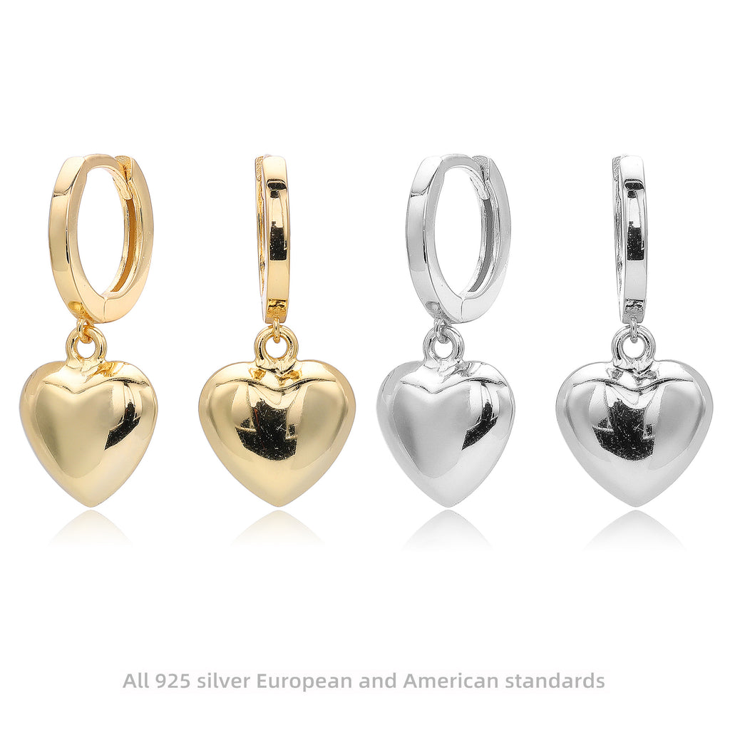 Damen Ohrhänger mit herzförmigem Anhänger aus hochwertigen 925 Sterling Silber Shop Nory