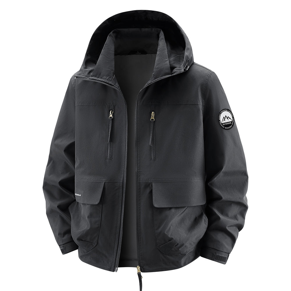 Herren Technische Kapuzen-Fieldjacke mit wasserabweisender Membran und Mehrfachtaschen Shop Nory