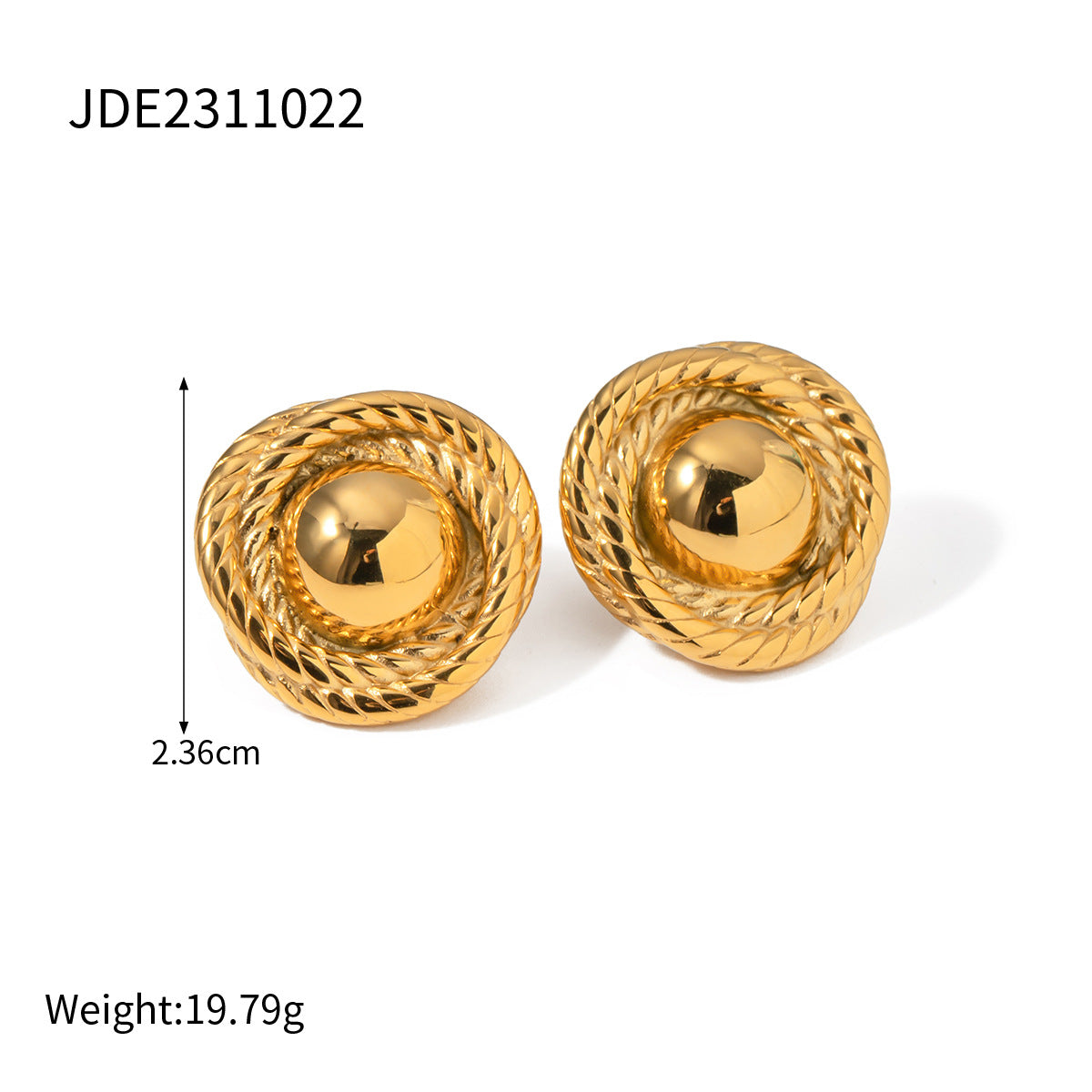 Damen Ohrhänger mit spiralisiertem Muster aus hypoallergenem Edelstahl Shop Nory