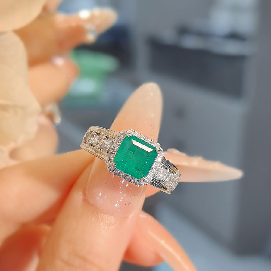 Damen eleganter Verlobungsring mit rotem Stein und Zirkonia Shop Nory