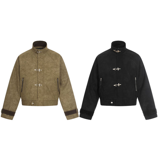Unisex Kurz geschnittener Boxy‑Blouson mit Knebelverschlüssen und verstellbaren Manschetten Shop Nory