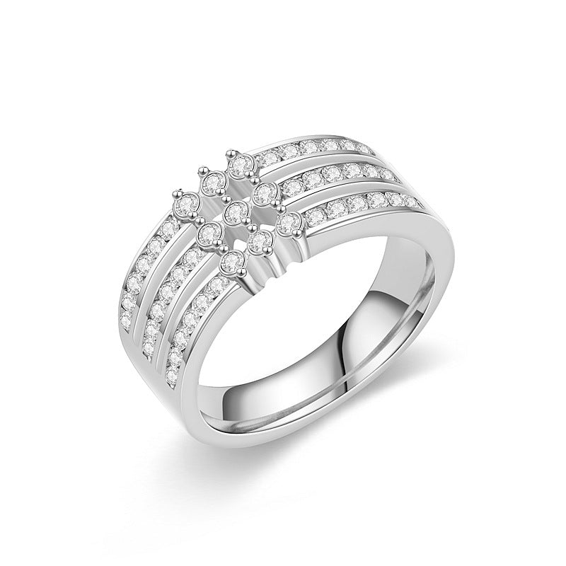Damen Ring mit funkelndem Zirkonia-Muster Shop Nory