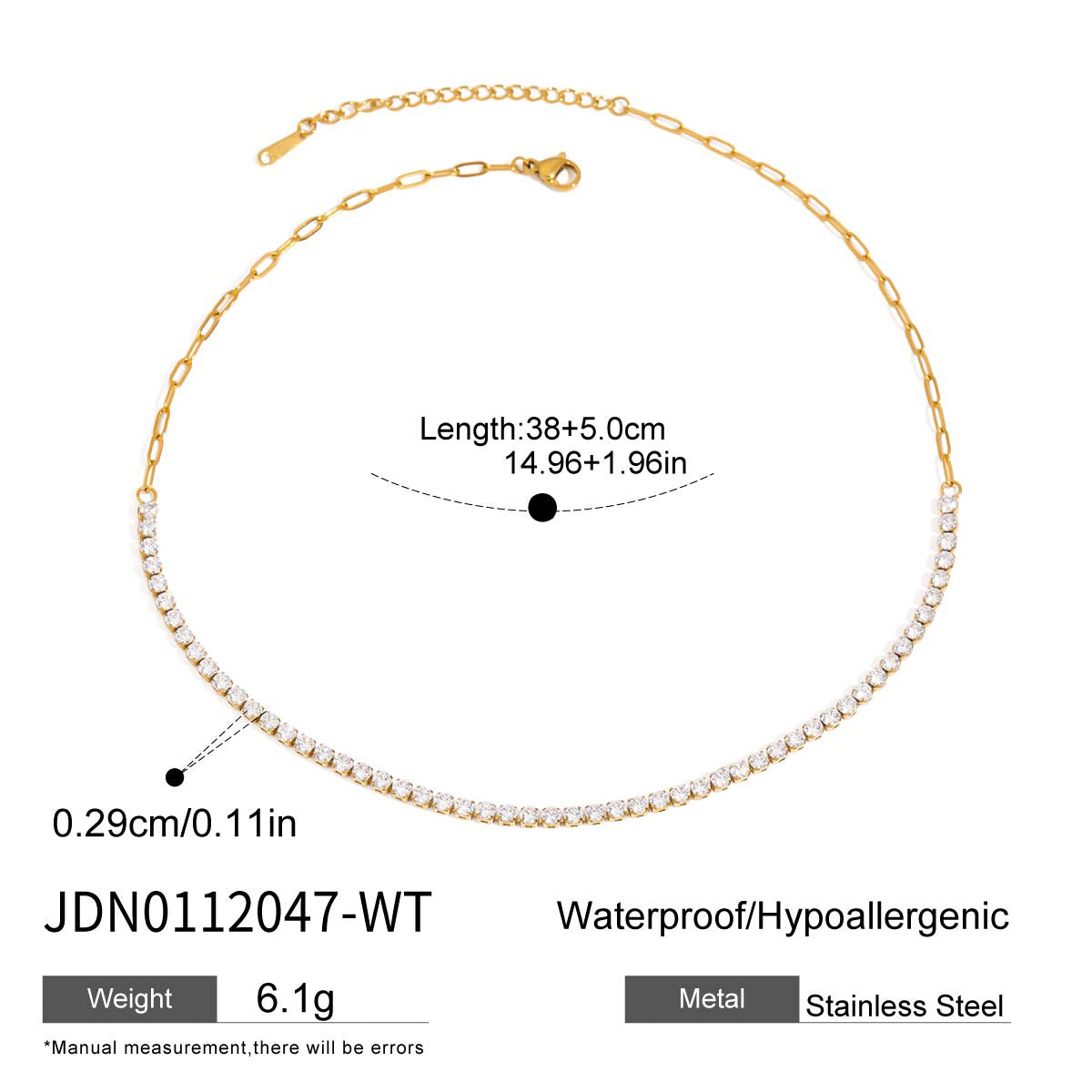 Damen elegante Halskette mit funkelnden Zirkonia aus Edelstahl Shop Nory