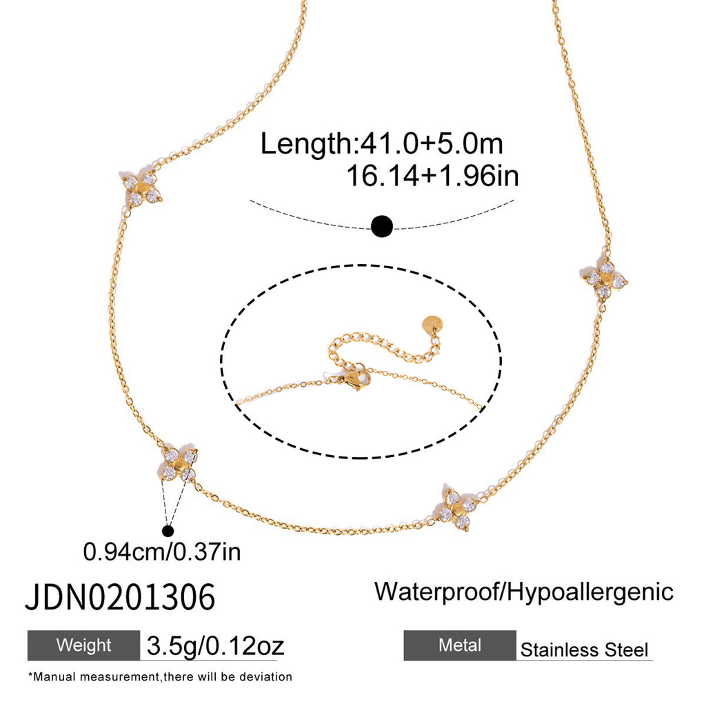 Damen Halskette mit funkelnden Zirkonia und hypoallergenem Edelstahl Shop Nory