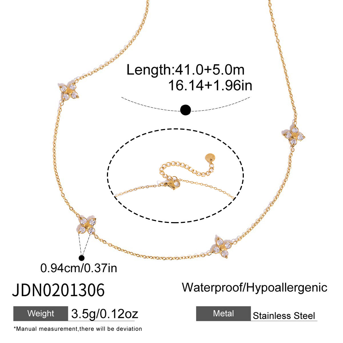 Damen Halskette mit funkelnden Zirkonia und hypoallergenem Edelstahl Shop Nory