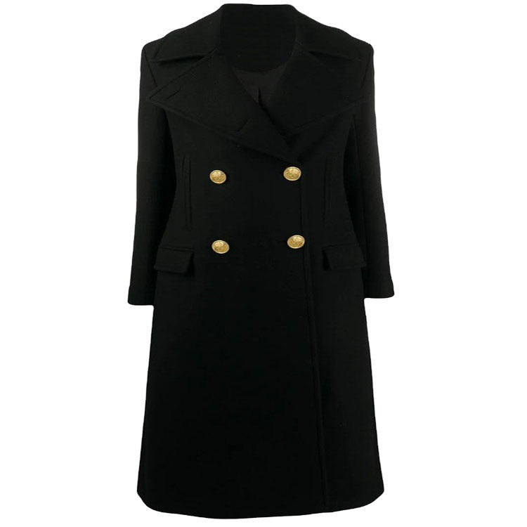 Damen Doppelreihiger Mantel im Military‑Look mit goldenen Zierknöpfen Shop Nory