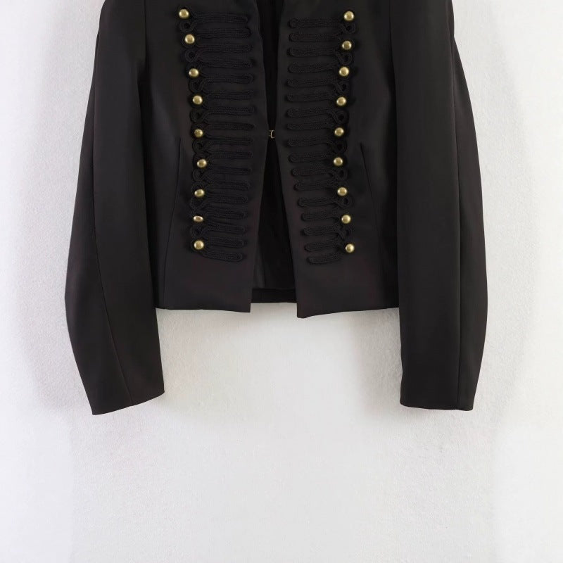 Damen Kurze marschallinspirierte Blazerjacke mit dekorativer Knopfreihe und Kordelbesatz Shop Nory