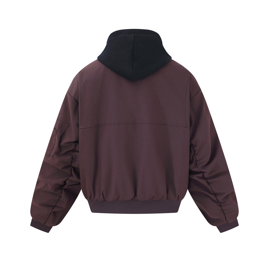 Herren Kurz geschnittener Boxy-Hoodie‑Bomber mit Kapuzen‑Einsatz und Utility‑Taschen Shop Nory
