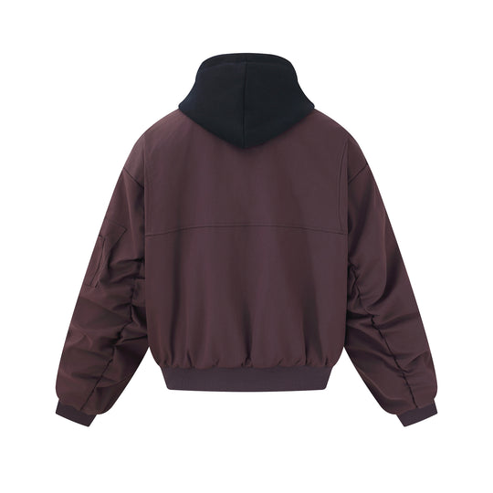 Herren Kurz geschnittener Boxy-Hoodie‑Bomber mit Kapuzen‑Einsatz und Utility‑Taschen Shop Nory