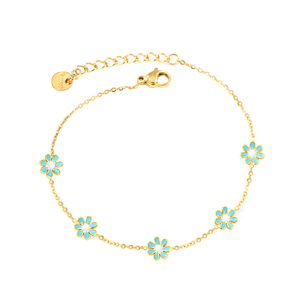 Damen Armband mit filigranen Blumenmotiven und verstellbarem Verschluss Shop Nory