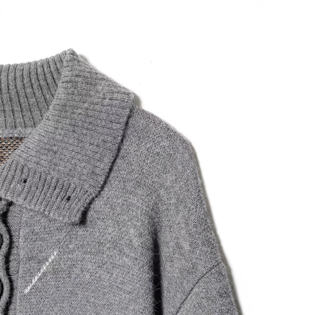 Damen Oversized Strickpullover mit Rautenmuster und Rollkragen Shop Nory