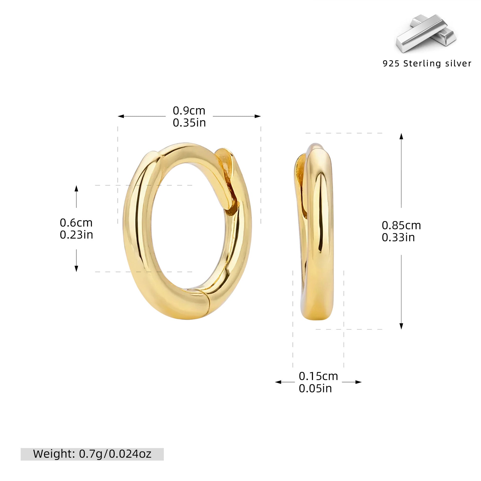 Damen Creolen mit modernem, geschwungenem Design aus 925 Sterling Silber Shop Nory