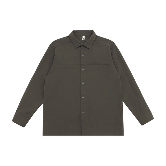 Unisex Longline-Hemdjacke im Boxy-Schnitt aus schwerer Sweatqualität mit verdeckter Druckknopfleiste Shop Nory