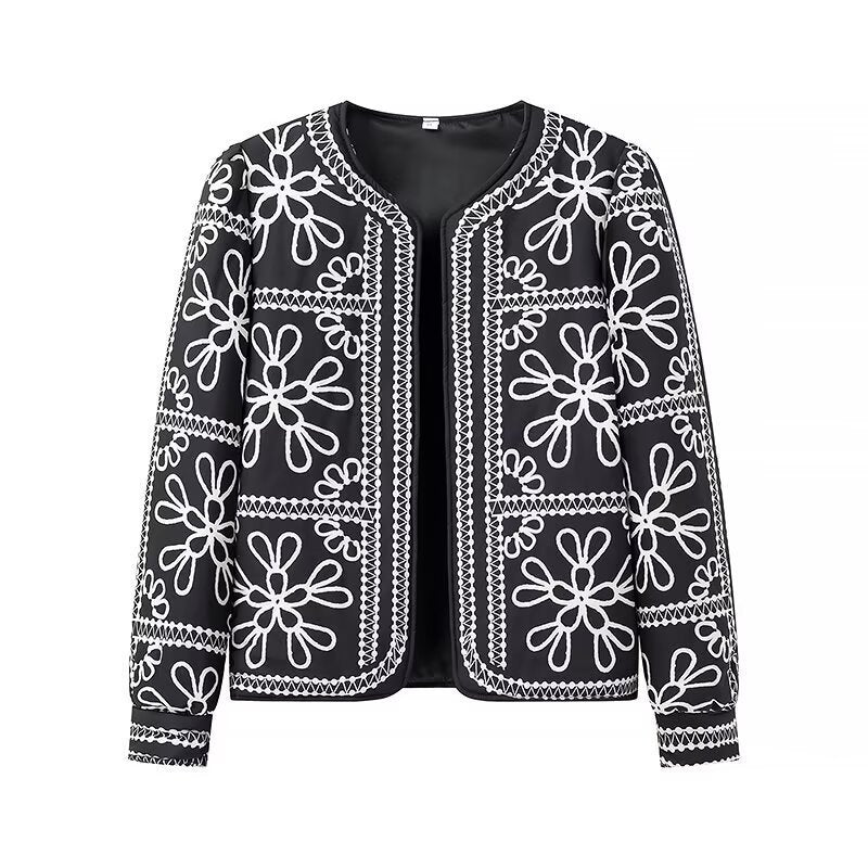 Damen Offene Blazerjacke mit floralem Allover-Print, Rundhalsausschnitt und femininer Passform Shop Nory