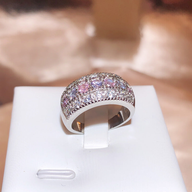 Damen Schmuckring mit funkelnden Zirkonia und pastellfarbenen Steinen Shop Nory