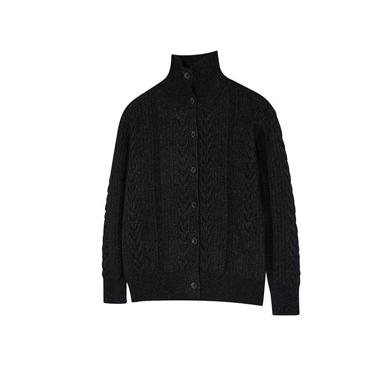 Herren Hochwertiger Strick-Cardigan mit Stehkragen Shop Nory