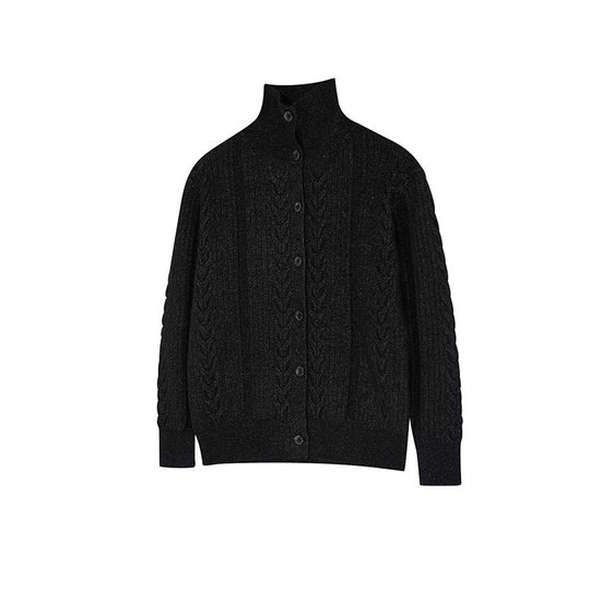 Herren Hochwertiger Strick-Cardigan mit Stehkragen Shop Nory