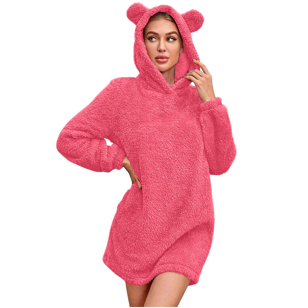 Damen Kuscheliger Hoodie mit Bärenohren