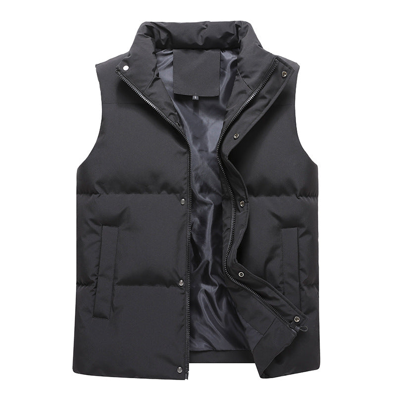 Herren Ärmellose gesteppte Thermoweste mit Stehkragen und Zwei-Wege-Reißverschluss Shop Nory