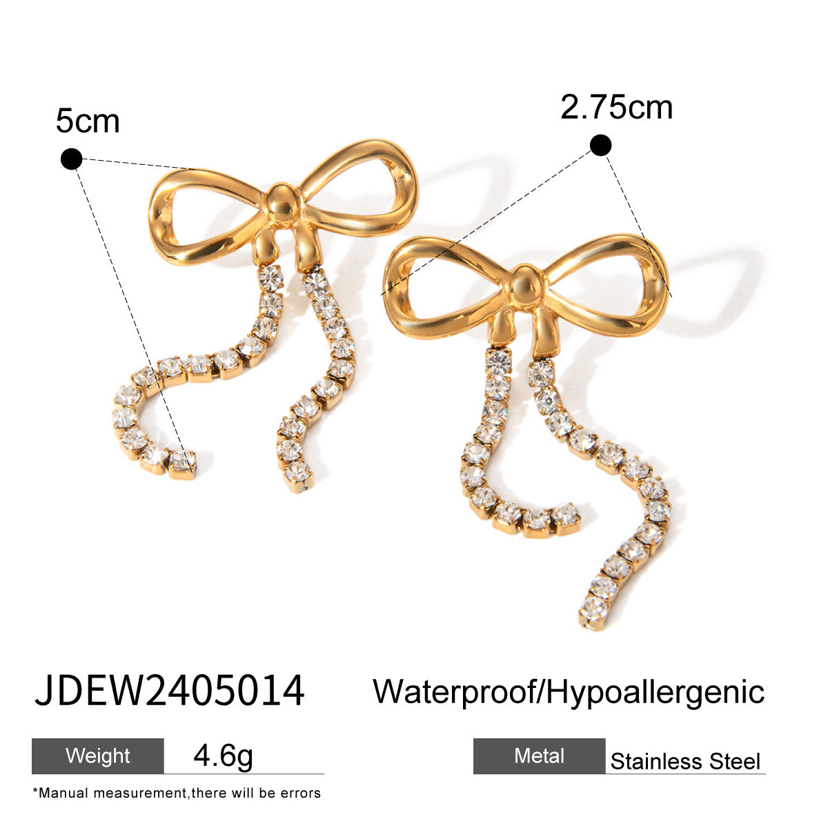 Damen Ohrhänger mit elegantem Schleifen-Design aus hypoallergenem Edelstahl Shop Nory