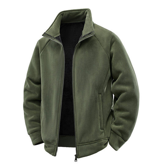 Herren Fleece-Thermojacke mit doppellagigem Teddy-Innenfutter und hohem Stehkragen Shop Nory