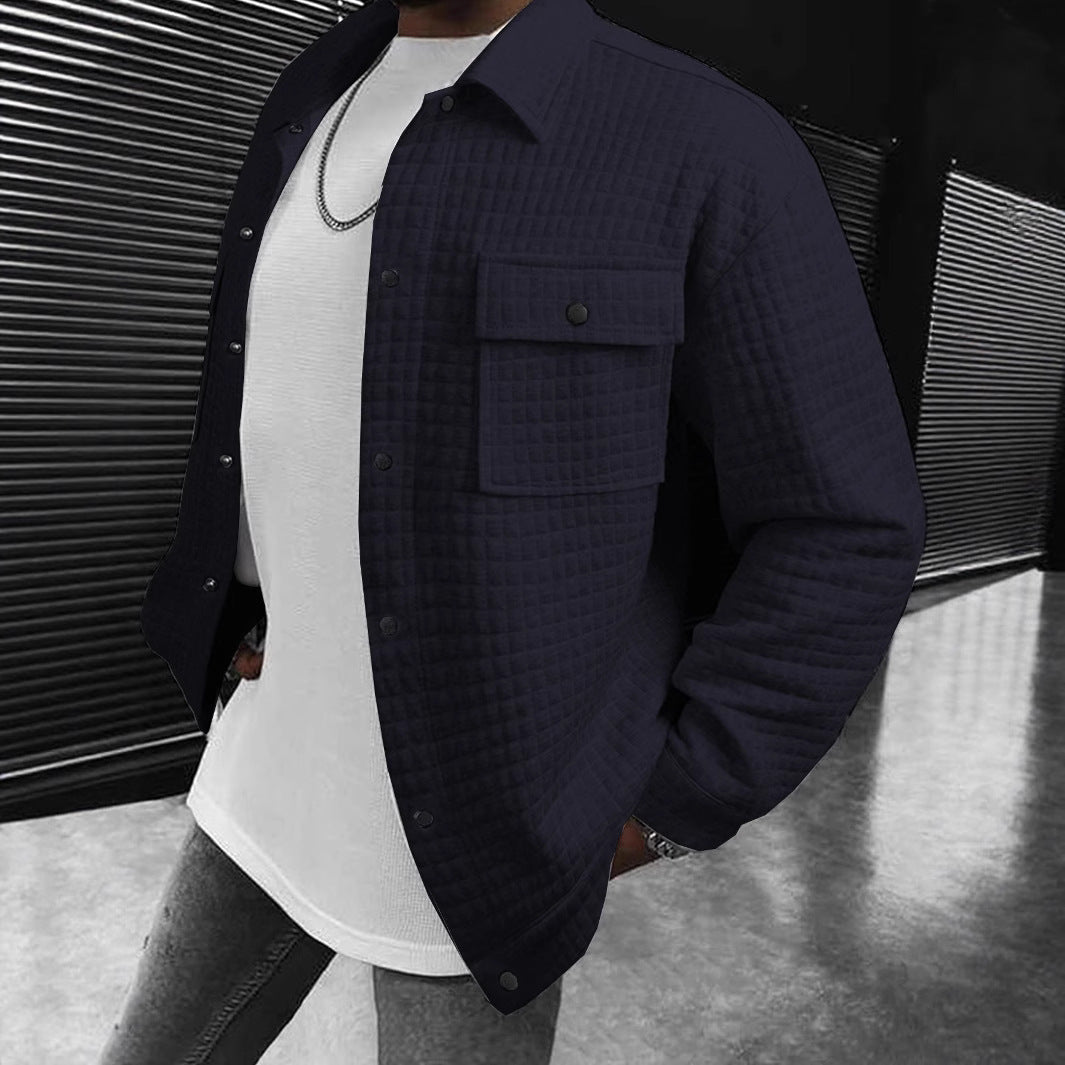 Herren Lässige Überziehjacke mit strukturiertem Design und praktischen Taschen