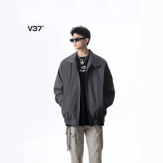 Herren Urbane Utility-Jacke mit hohem Kragen Shop Nory