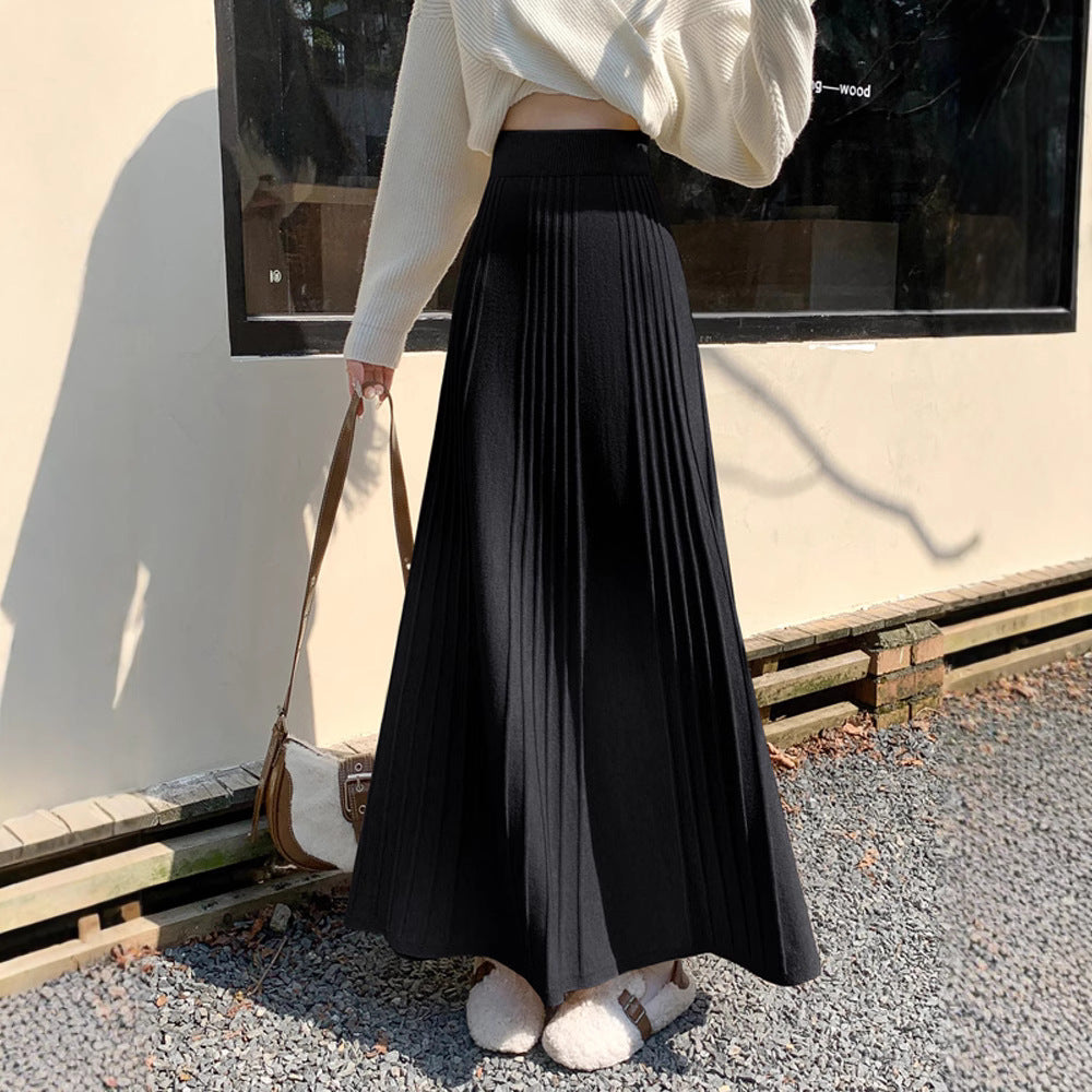 Damen Plissierter Maxirock mit hohem Bund Shop Nory 1787632235