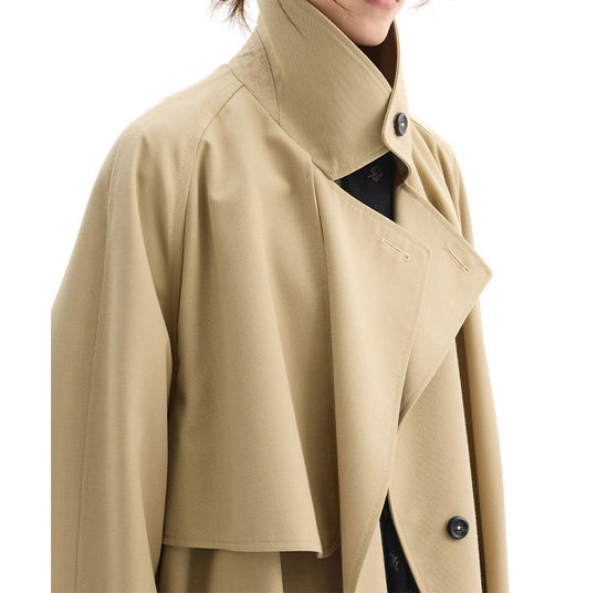 Damen Modischer Langmantel mit hochgeschlossenem Kragen und Taillengürtel Shop Nory
