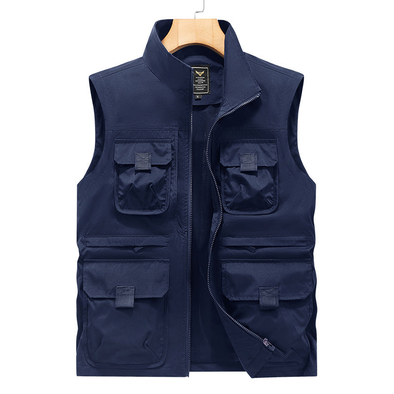 Herren Fotografen- und Outdoor-Utilityweste mit vielen Multifunktionstaschen und durchgehendem Reißverschluss Shop Nory