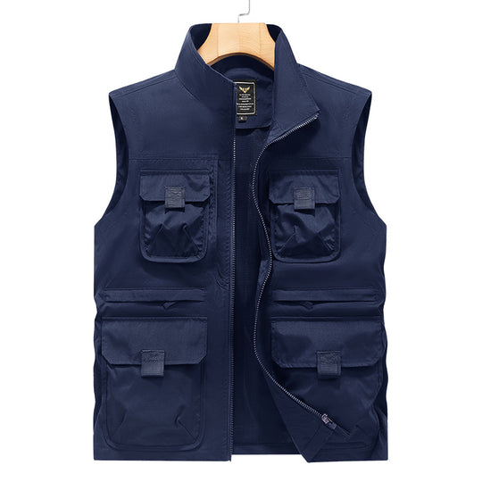 Herren Fotografen- und Outdoor-Utilityweste mit vielen Multifunktionstaschen und durchgehendem Reißverschluss Shop Nory