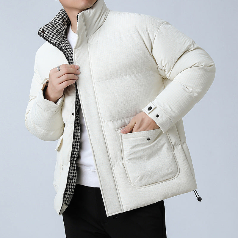 Unisex Wattierte Steppjacke mit großen Pattentaschen, Stehkragen und Ripstop-Struktur Shop Nory