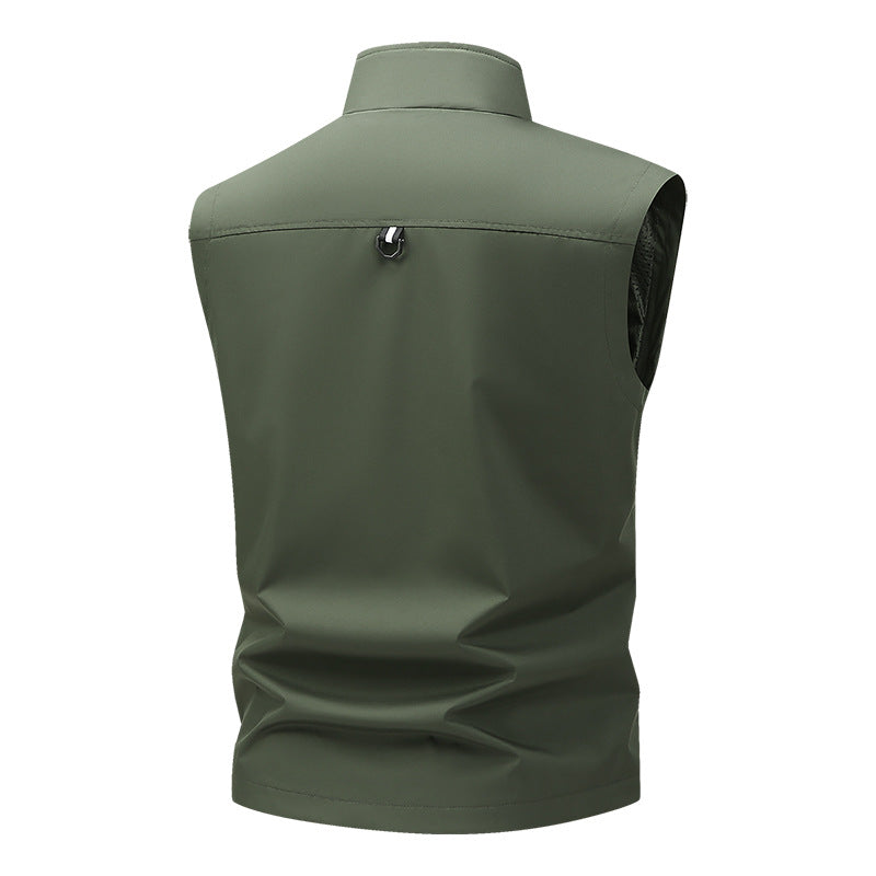Herren Multifunktionale Outdoor-Utility-Weste mit mehreren Cargo-Taschen und Stehkragen Shop Nory