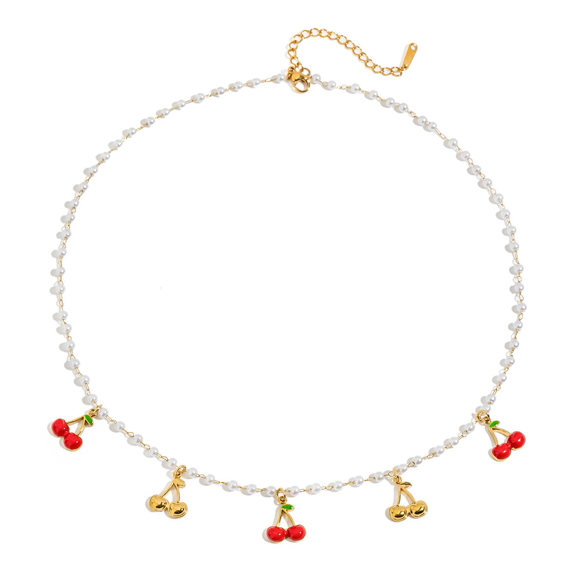 Damen Halskette mit verspieltem Kirschmotiven und hypoallergenen Eigenschaften Shop Nory